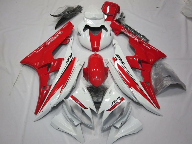 2006-2007 Red White Style Design Yamaha R6 Motorcycle Fairing UK 2006-2007 Red White Style Design Yamaha R6 Motorcycle Fairing UK