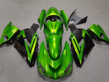 2006-2011 Bright Green & Black Kawasaki ZX14R Motorcycle Fairing UK
