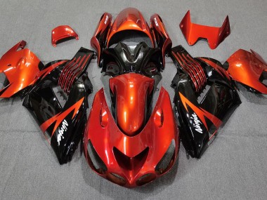2006-2011 Burnt Orange Black Kawasaki ZX14R Motorcycle Fairing UK