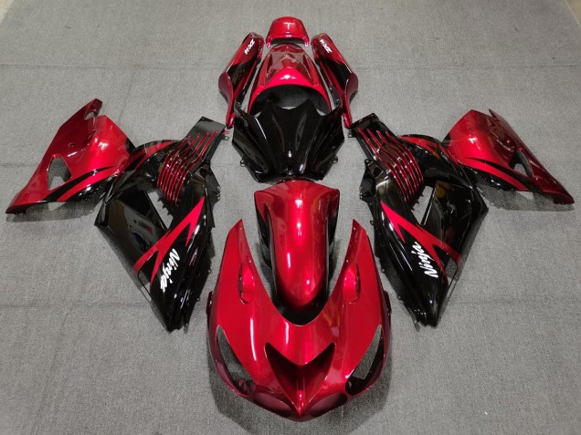 2006-2011 Fire Red and Black Kawasaki ZX14R Motorcycle Fairing UK 2006-2011 Fire Red and Black Kawasaki ZX14R Motorcycle Fairing UK