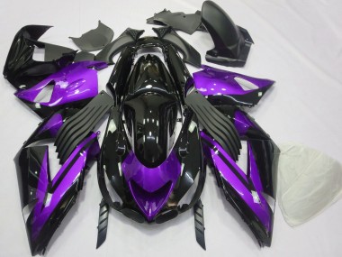 2006-2011 Gloss Purple and Black Plain Kawasaki ZX14R Motorcycle Fairing UK