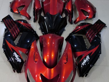 2006-2011 Gloss Red and Black Kawasaki ZX14R Motorcycle Fairing UK