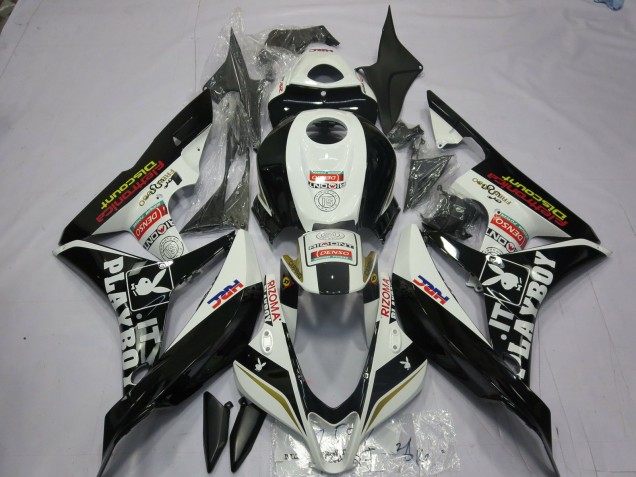 2007-2008 Black and White Playboy Honda CBR600RR Motorcycle Fairing UK 2007-2008 Black and White Playboy Honda CBR600RR Motorcycle Fairing UK