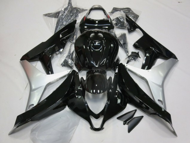 2007-2008 Gloss Black and Silver Honda CBR600RR Motorcycle Fairing UK 2007-2008 Gloss Black and Silver Honda CBR600RR Motorcycle Fairing UK
