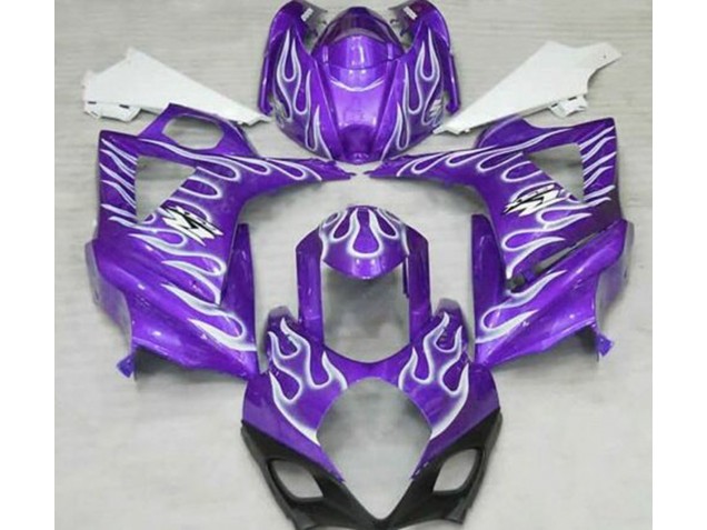 2007-2008 Gloss Purple and White Flame Suzuki GSXR 1000 Motorcycle Fairing UK 2007-2008 Gloss Purple and White Flame Suzuki GSXR 1000 Motorcycle Fairing UK