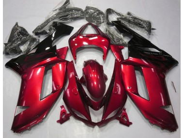2007-2008 Gloss Red & Black Kawasaki ZX6R Motorcycle Fairing UK