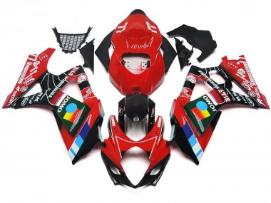 2007-2008 Gloss Red Multi Color Suzuki GSXR 1000 Motorcycle Fairing UK