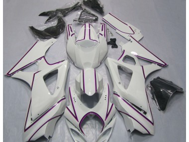 2007-2008 Gloss White Pink Pin Stripe Suzuki GSXR 1000 Motorcycle Fairing UK