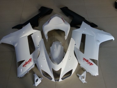 2007-2008 Gloss White & Red Kawasaki ZX6R Motorcycle Fairing UK