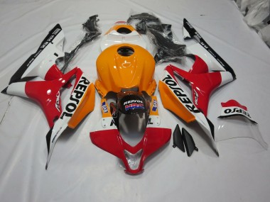 2007-2008 Light Orange and White Repsol Honda CBR600RR Motorcycle Fairing UK
