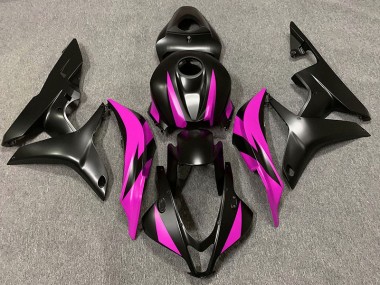 2007-2008 Matte Black & Pink Design Honda CBR600RR Motorcycle Fairing UK