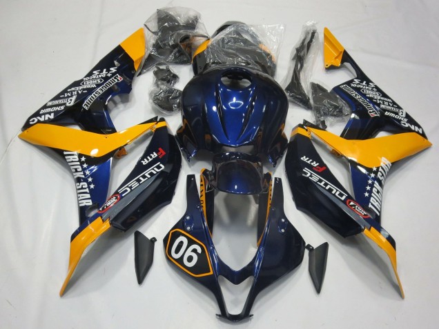 2007-2008 Special Deep Blue and Yellow Honda CBR600RR Motorcycle Fairing UK 2007-2008 Special Deep Blue and Yellow Honda CBR600RR Motorcycle Fairing UK