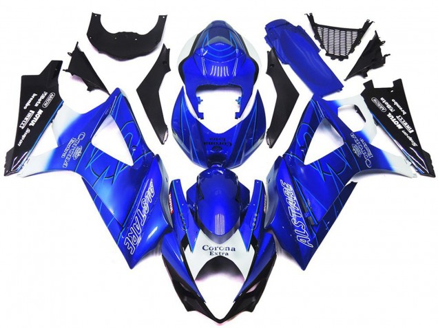 2007-2008 Vibrant Blue with White Corona Suzuki GSXR 1000 Motorcycle Fairing UK 2007-2008 Vibrant Blue with White Corona Suzuki GSXR 1000 Motorcycle Fairing UK