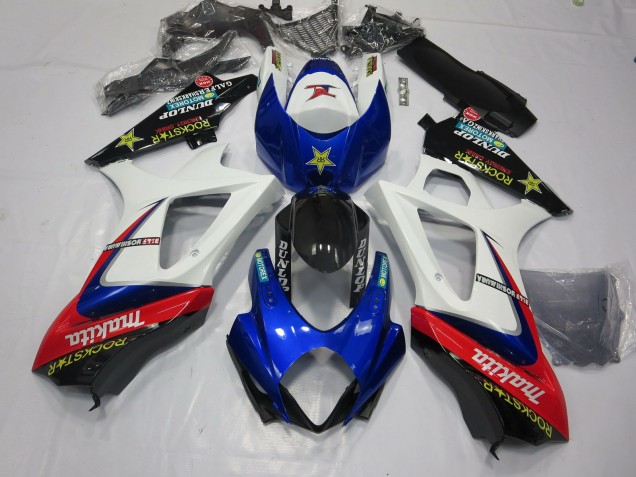 2007-2008 White Rockstar Suzuki GSXR 1000 Motorcycle Fairing UK 2007-2008 White Rockstar Suzuki GSXR 1000 Motorcycle Fairing UK