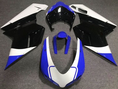 2007-2012 Gloss Blue White and Black Ducati 848 1098 1198 Motorcycle Fairing UK
