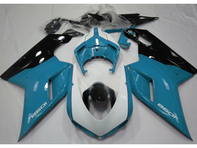 2007-2012 Gloss Light Blue & White Ducati 848 1098 1198 Motorcycle Fairing UK 2007-2012 Gloss Light Blue & White Ducati 848 1098 1198 Motorcycle Fairing UK