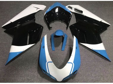 2007-2012 Gloss Light Blue White and Black Ducati 848 1098 1198 Motorcycle Fairing UK