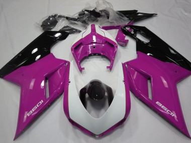 2007-2012 Gloss Pink & White Ducati 848 1098 1198 Motorcycle Fairing UK