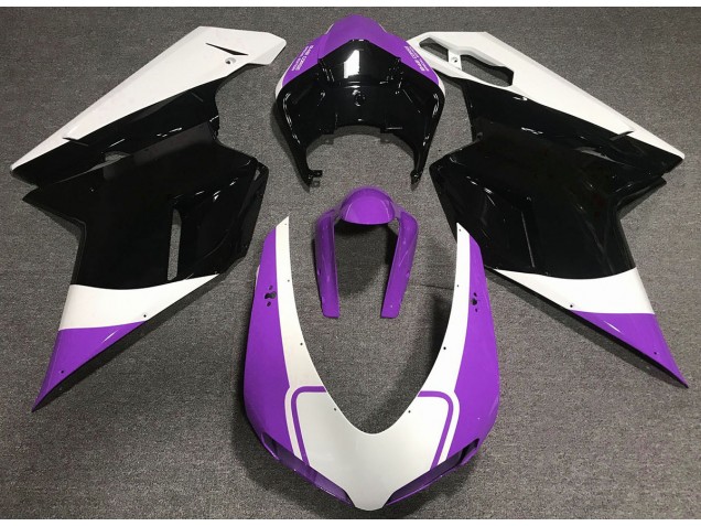 2007-2012 Gloss Purple White and Black Ducati 848 1098 1198 Motorcycle Fairing UK 2007-2012 Gloss Purple White and Black Ducati 848 1098 1198 Motorcycle Fairing UK