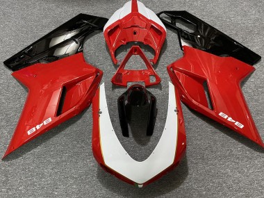 2007-2012 Gloss Red & White (848 Sticker) Ducati 848 1098 1198 Motorcycle Fairing UK