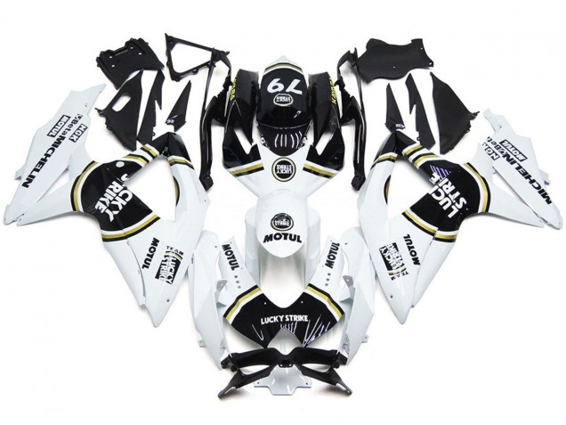 2008-2010 Black Lucky Strike 79 Suzuki GSXR 600-750 Motorcycle Fairing UK 2008-2010 Black Lucky Strike 79 Suzuki GSXR 600-750 Motorcycle Fairing UK