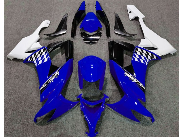 2008-2010 Gloss Blue and White Kawasaki ZX10R Motorcycle Fairing UK