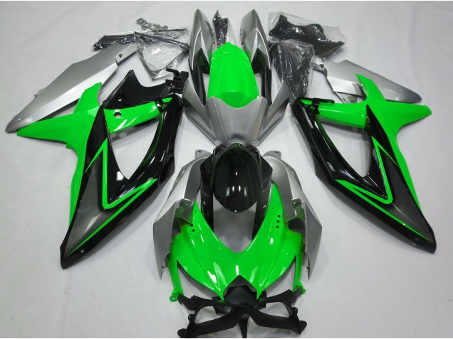2008-2010 Green and Silver Suzuki GSXR 600-750 Motorcycle Fairing UK 2008-2010 Green and Silver Suzuki GSXR 600-750 Motorcycle Fairing UK