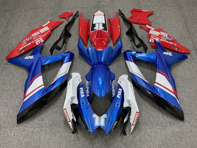 2008-2010 Red Blue and White Gloss Custom Style Suzuki GSXR 600-750 Motorcycle Fairing UK 2008-2010 Red Blue and White Gloss Custom Style Suzuki GSXR 600-750 Motorcycle Fairing UK