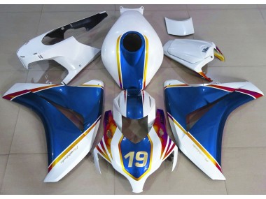 2008-2011 Gloss Blue and White Honda CBR1000RR Motorcycle Fairing UK