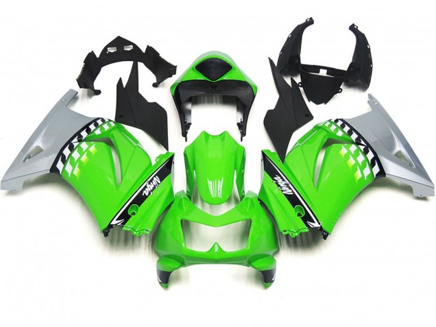 2008-2013 Green and Black Check Kawasaki Ninja 250 Motorcycle Fairing UK 2008-2013 Green and Black Check Kawasaki Ninja 250 Motorcycle Fairing UK