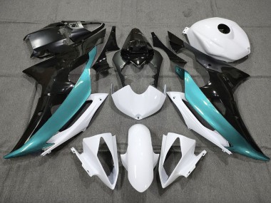 2008-2016 Custom LightBlue Black and White Yamaha R6 Motorcycle Fairing UK