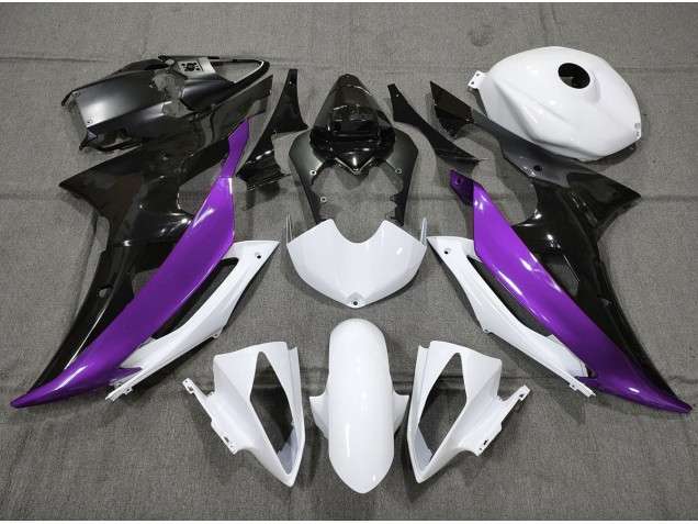 2008-2016 Custom Purple Black and White Yamaha R6 Motorcycle Fairing UK 2008-2016 Custom Purple Black and White Yamaha R6 Motorcycle Fairing UK