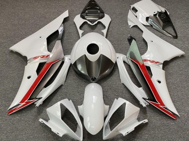 2008-2016 Gloss White Silver and Red Yamaha R6 Motorcycle Fairing UK