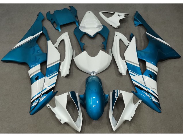2008-2016 Gloss White and Light Blue OEM Style Yamaha R6 Motorcycle Fairing UK