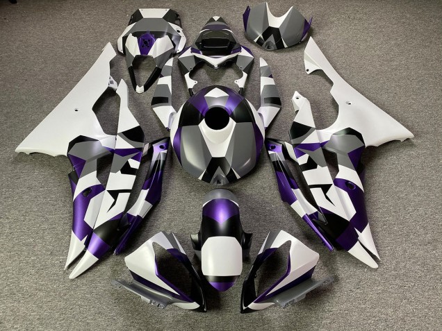 2008-2016 Mystic Purple Snow Camo Yamaha R6 Motorcycle Fairing UK