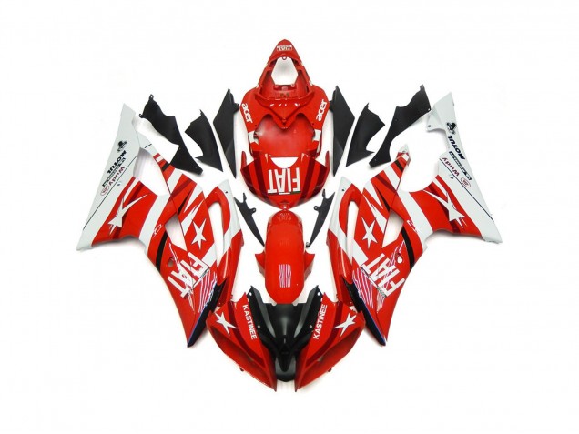 2008-2016 Red and White with Stars Yamaha R6 Motorcycle Fairing UK 2008-2016 Red and White with Stars Yamaha R6 Motorcycle Fairing UK