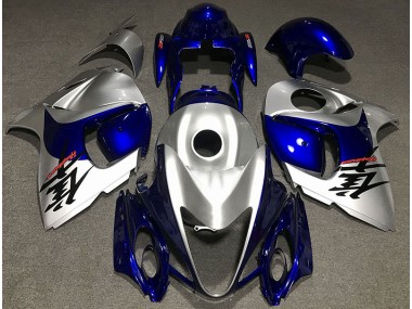 2008-2019 Gloss Silver and Blue Suzuki GSXR 1300 Motorcycle Fairing UK