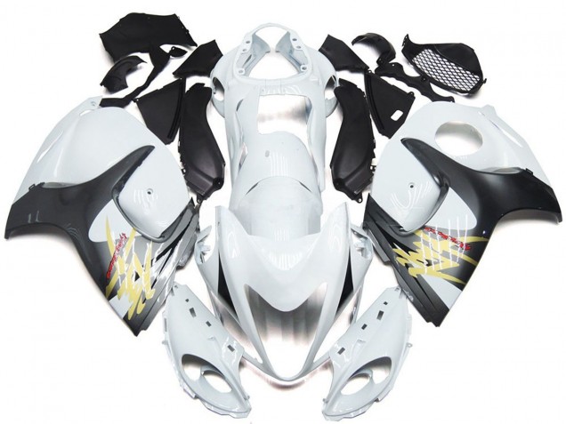 2008-2019 Gloss White with Silver Style Suzuki GSXR 1300 Motorcycle Fairing UK 2008-2019 Gloss White with Silver Style Suzuki GSXR 1300 Motorcycle Fairing UK