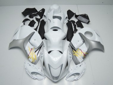2008-2019 White and Silver Suzuki GSXR 1300 Motorcycle Fairing UK