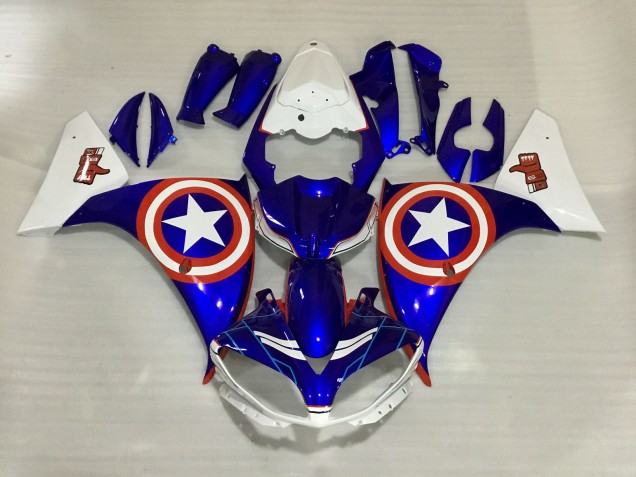 2009-2012 Captain America Yamaha R1 Motorcycle Fairing UK 2009-2012 Captain America Yamaha R1 Motorcycle Fairing UK