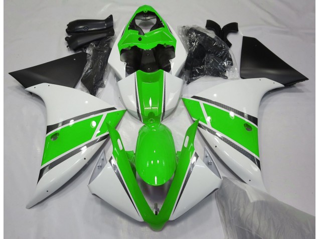 2009-2012 Gloss White and Green Yamaha R1 Motorcycle Fairing UK 2009-2012 Gloss White and Green Yamaha R1 Motorcycle Fairing UK