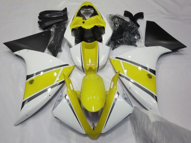 2009-2012 Gloss White and Yellow Yamaha R1 Motorcycle Fairing UK