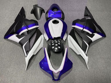 2009-2012 Matte Black and Dark Blue Star Honda CBR600RR Motorcycle Fairing UK