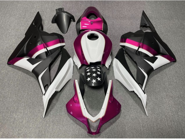 2009-2012 Matte Black and Pink Star Honda CBR600RR Motorcycle Fairing UK 2009-2012 Matte Black and Pink Star Honda CBR600RR Motorcycle Fairing UK