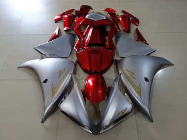2009-2012 Matte Silver & Gloss Red Yamaha R1 Motorcycle Fairing UK