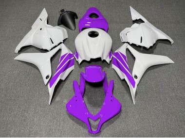 2009-2012 Purple and White Side Stripe Honda CBR600RR Motorcycle Fairing UK