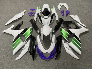 2009-2016 Gloss White Green Black and Purple Suzuki GSXR 1000 Motorcycle Fairing UK