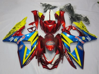 2009-2016 Yellow Red and Blue Suzuki GSXR 1000 Motorcycle Fairing UK
