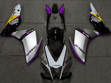 2010-2015 Silver Pirelli & Purple Aprilia RSV4 1000 Motorcycle Fairing UK