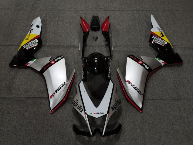 2010-2015 Silver Pirelli & Red Aprilia RSV4 1000 Motorcycle Fairing UK 2010-2015 Silver Pirelli & Red Aprilia RSV4 1000 Motorcycle Fairing UK